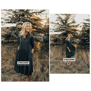 Roolee Missing You Green / White Stripes Tunic Dress